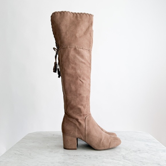 Nine West Quintessa faux suede over the knee high heel boots size 8.5 - Picture 1 of 7